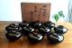 Japanese Lacquerware With Lids 1927 Vintage, Soup Bowl Set Of 10 In A Wooden Box