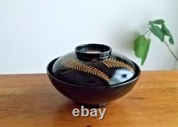 Japanese Lacquerware with Lids 1927 Vintage, soup bowl Set of 10 in a wooden box