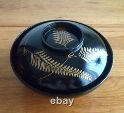 Japanese Lacquerware with Lids 1927 Vintage, soup bowl Set of 10 in a wooden box