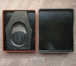 Japanese Negoro Inkstone and Suzuri Box Set by Asobe Koseki with Wooden Box