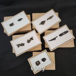 Japanese Old Bronze MENUKI a lot Set of 5 Parts of katana grip Armor Wooden box