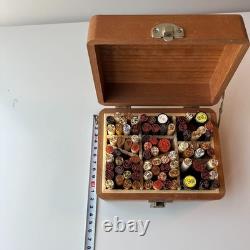 Japanese Seal Set Bulk Sales Stamp KANJI Hanko With Wooden Box Partition FS USED