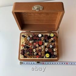 Japanese Seal Set Bulk Sales Stamp KANJI Hanko With Wooden Box Partition FS USED