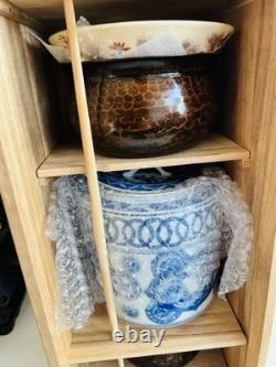 Japanese Tea Ceremony Set Wooden Box Chawan Chasen Tanzaku Style Unused