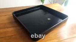 Japanese antique Lacquered table, Wooden Tray Set of 10 in a wooden box, 1925