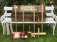 Jaques Croquet Set Complete In Original 1960s Case Boxed Wooden Balls & Clips Vg