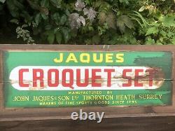 Jaques Croquet Set Complete in Original 1960s Case Boxed Wooden Balls & Clips VG