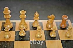 John Jacques Staunton Chess Set Complete VGC Wgtd Baized Boxed Big King 8.5cm