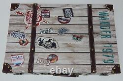 Junk Gypsy Set of 2 Suitcase Storage Boxes Briefcase Vintage Wood Plank Style