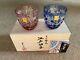 Kagami Glass Crystal Cold Sake Cup Set In Wooden Box Brand New