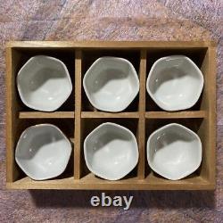 Kutani Ware Successive Sake Cups, Set Of 6, Wooden Box, Ochoco