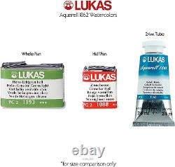 LUKAS 1862 Aquarell Half Pan Wooden Box Set, 70 x Half Pan in Assorted Colours