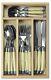 Laguiole 24 Piece Cutlery Set Tableware Stainless Steel And Ivory In Wooden Box