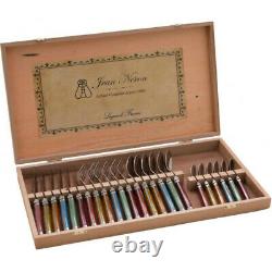 Laguiole 24 Piece Cutlery Set Wooden Gift Box by Jean Neron Mixed Colour