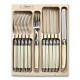 Laguiole Knife And Fork Set, 12 Piece In Wooden Display Box, Ivory