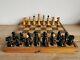 Large Antique Vienna Coffee House Chess Set In A Wooden Box. King 10cm