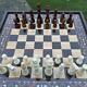 Large Chess Set With Wooden Chess Pieces Luxury Mosaic Chess Box 40x40cm