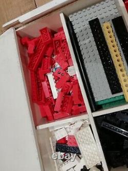 Large Collection Vintage Lego Pieces -Job Lot -Wooden Storage Box 1968 Set 022