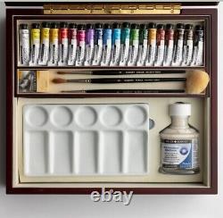 Large Daler Rowney Artists Quality Watercolour Tube 20x5ml Wooden Box set