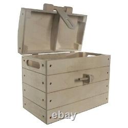 Large Pirate Wooden Treasure Chest Storage Toy Box / Unpainted Plain Wood Boxes