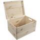 Large Plain Pine Decorative Wood Storage Box Hinged Lid & Handles 40x30x23 Cm