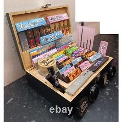 Large Rolling box Black Wooden Smoking Box Gift Set Storage Box Christmas Gift