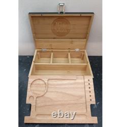 Large Rolling box Black Wooden Smoking Box Gift Set Storage Box Christmas Gift