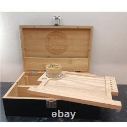 Large Rolling box Black Wooden Smoking Box Gift Set Storage Box Christmas Gift