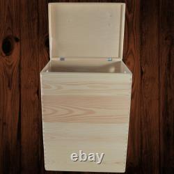 Large Shallow Stackable Wooden Storage Boxes With Lid Organisation Crate Sets