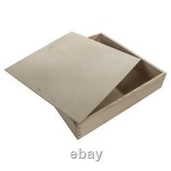 Large Square Lidded Wooden Storage Box / Photos Memory Keepsake Holder Decoupage