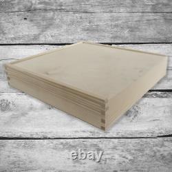 Large Square Lidded Wooden Storage Box / Photos Memory Keepsake Holder Decoupage