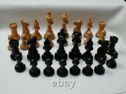 Large Vintage Chess Set With Box And Weighted Good Playing Set