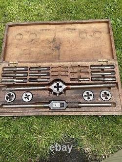 Large Vintage Tap And Die Set In Wooden Box