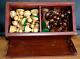 Large Weighted & Baized Wooden Staunton Chess Set & Quality Box King 8cm