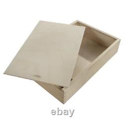 Large Wooden Box With Sliding Lid And 2 Compartments For Photos Pictures Memory