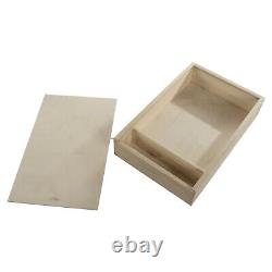 Large Wooden Box With Sliding Lid And 2 Compartments For Photos Pictures Memory