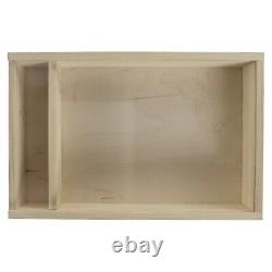 Large Wooden Box With Sliding Lid And 2 Compartments For Photos Pictures Memory