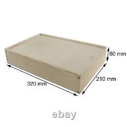 Large Wooden Box With Sliding Lid And 2 Compartments For Photos Pictures Memory