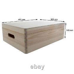 Large Wooden Storage Box With Lid And Handles/Pinewood Toy Chest Keepsake Trunk