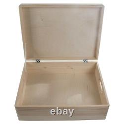 Large Wooden Storage Box With Lid And Handles/Pinewood Toy Chest Keepsake Trunk