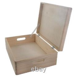 Large Wooden Storage Box With Lid And Handles/Pinewood Toy Chest Keepsake Trunk