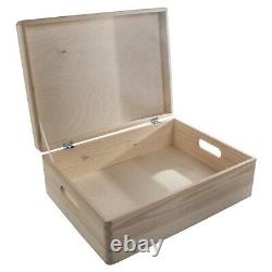 Large Wooden Storage Box With Lid And Handles/Pinewood Toy Chest Keepsake Trunk