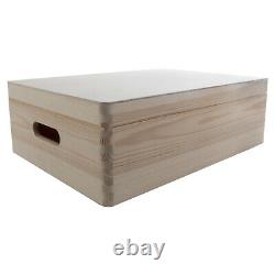 Large Wooden Storage Box With Lid And Handles/Pinewood Toy Chest Keepsake Trunk