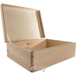 Large Wooden Storage Box With Lid / Pinewood Toy Chest Memory Keepsake Trunk