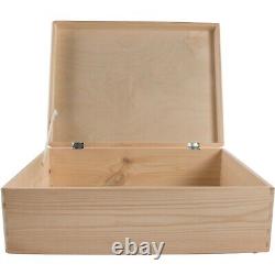 Large Wooden Storage Box With Lid / Pinewood Toy Chest Memory Keepsake Trunk