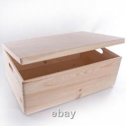 Large Wooden Storage Boxes / Plain Wood / Box with Lid / Crate Trunk Containers