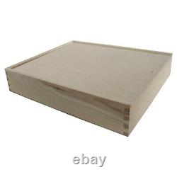 Large Wooden Storage Craft Box With Sliding Lid / Memory Keepsake Photo Holder