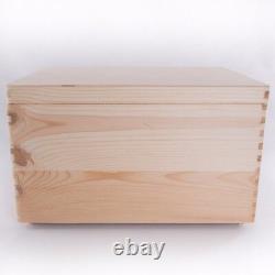 Large Wooden Storage Memory Box With Lid / Pinewood Toy Chest Keepsake Trunk