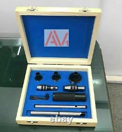 Lathe Tailstock Tap & Die Holder Kit MT2 Shank Threading Tapping Set Wooden Box