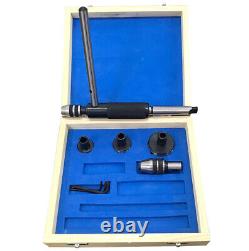 Lathe Tailstock Tap & Die Holder Kit MT3 Shank Threading Tapping Set Wooden Box